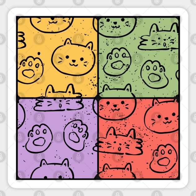 Cute Cats Mosaic Adorable Artistic Pet Design Sticker by TuncGK